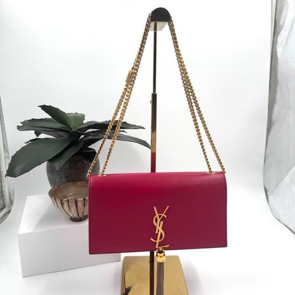 YSL, Yves Saint Laurent Handbags - YSL Laurent Medium Kate with Tassel Crossbody Shoulder Bag GHW